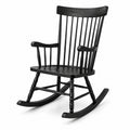 Fauteuil à bascule traditionnel en bois noir avec accoudoirs, 67 x 85 x 108 cm
